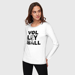 Лонгслив хлопковый женский Volleyball, цвет: белый — фото 2