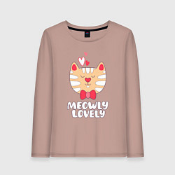 Лонгслив хлопковый женский Meowly Lovely, цвет: пыльно-розовый