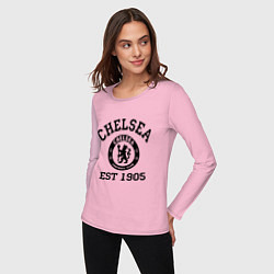 Лонгслив хлопковый женский Chelsea 1905 цвета светло-розовый — фото 2