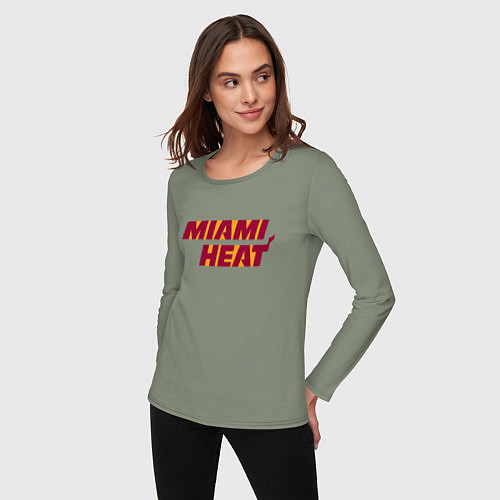 Женский лонгслив NBA - Miami Heat / Авокадо – фото 3