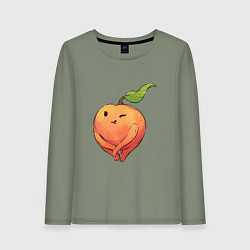 Лонгслив хлопковый женский Милая персик, цвет: авокадо