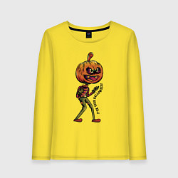 Лонгслив хлопковый женский Забей на Хэллоуин!, цвет: желтый