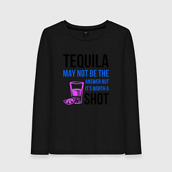 Лонгслив хлопковый женский Tequila, цвет: черный