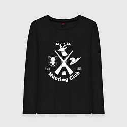 Лонгслив хлопковый женский Hunting club, цвет: черный