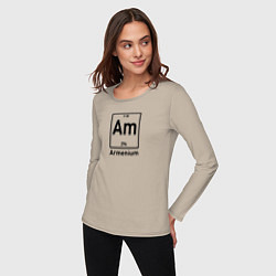 Лонгслив хлопковый женский Am -Armenium, цвет: миндальный — фото 2