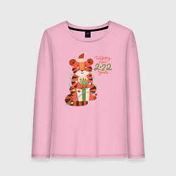 Лонгслив хлопковый женский Tiger Year, цвет: светло-розовый