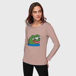 Лонгслив хлопковый женский Pepe happy Пепе хеппи, цвет: пыльно-розовый — фото 2