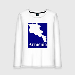 Лонгслив хлопковый женский Армения Armenia, цвет: белый