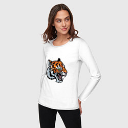 Лонгслив хлопковый женский Face Tiger, цвет: белый — фото 2