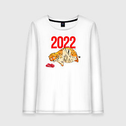 Женский лонгслив Ленивый толстый тигр 2022