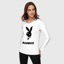 Лонгслив хлопковый женский BAD BOY PLAYBOY, цвет: белый — фото 2