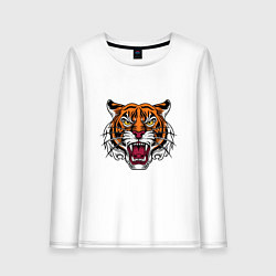 Лонгслив хлопковый женский Style - Tiger, цвет: белый