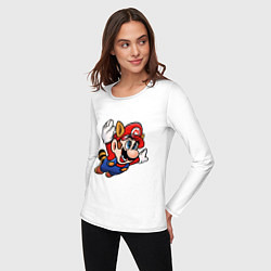 Лонгслив хлопковый женский Mario bros 3, цвет: белый — фото 2