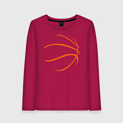 Лонгслив хлопковый женский Баскетбольный мяч, цвет: маджента