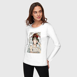 Лонгслив хлопковый женский Princеss mononoke, цвет: белый — фото 2