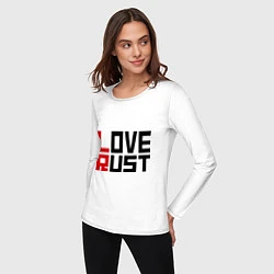 Лонгслив хлопковый женский Love Rust, цвет: белый — фото 2