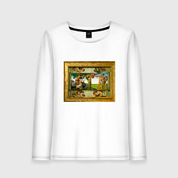 Лонгслив хлопковый женский Michelangelo & Covid 1, цвет: белый