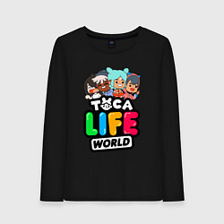Лонгслив хлопковый женский TOCA LIFE WORLD ТОКА ЛАЙФ ВОРЛД ПЕРСОНАЖИ, цвет: черный