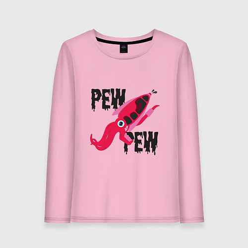 Женский лонгслив Pew Pew Squid / Светло-розовый – фото 1