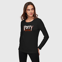 Лонгслив хлопковый женский Poppy Playtime Logo, цвет: черный — фото 2