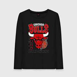 Лонгслив хлопковый женский Chicago Bulls NBA, цвет: черный