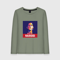 Лонгслив хлопковый женский Nairobi - Money Heist, цвет: авокадо