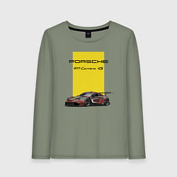 Лонгслив хлопковый женский Porsche Carrera 4S Motorsport, цвет: авокадо