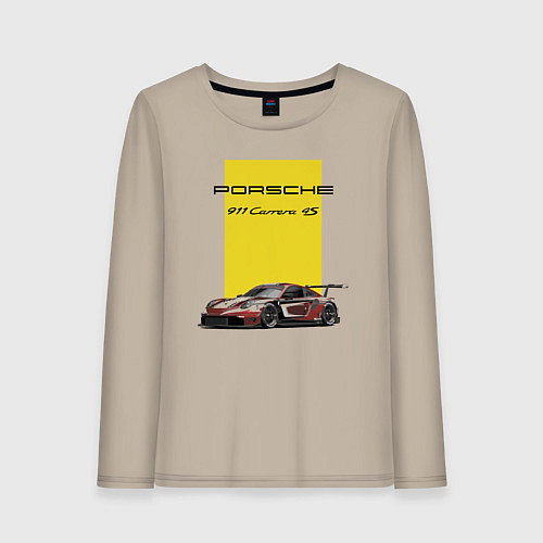 Женский лонгслив Porsche Carrera 4S Motorsport / Миндальный – фото 1