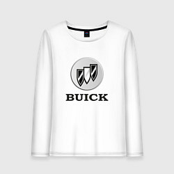 Лонгслив хлопковый женский Gray gradient Logo Buick, цвет: белый