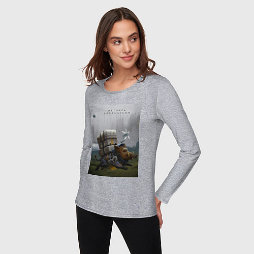 Женский лонгслив Метнись кабанчиком / Меланж – фото 3