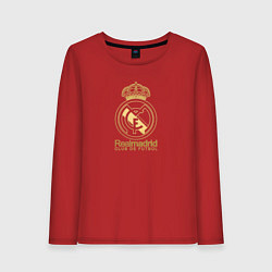 Лонгслив хлопковый женский Real Madrid gold logo, цвет: красный