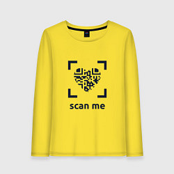 Лонгслив хлопковый женский Scan Me - Heart, цвет: желтый