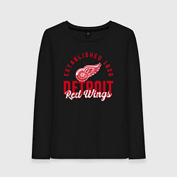 Лонгслив хлопковый женский Detroit Red Wings Детройт Ред Вингз, цвет: черный