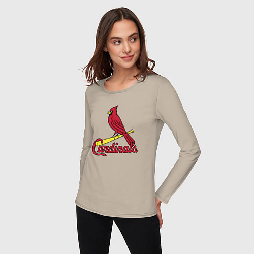 Женский лонгслив St Louis Cardinals - baseball team / Миндальный – фото 3