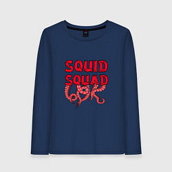 Лонгслив хлопковый женский Squid Squad, цвет: тёмно-синий