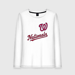 Лонгслив хлопковый женский Washington Nationals - baseball team!, цвет: белый