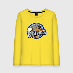 Лонгслив хлопковый женский Midland Rockhounds - baseball team, цвет: желтый