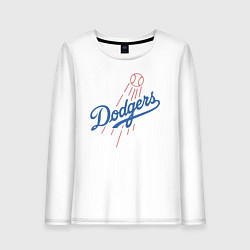 Лонгслив хлопковый женский Los Angeles Dodgers baseball, цвет: белый