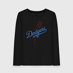 Лонгслив хлопковый женский Los Angeles Dodgers baseball, цвет: черный