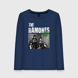 Лонгслив хлопковый женский The Ramones Рамоунз, цвет: тёмно-синий