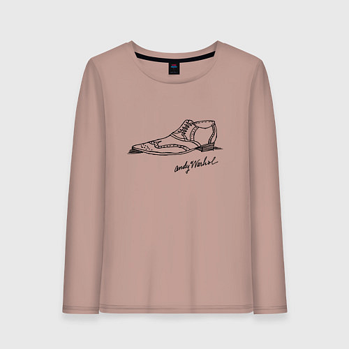 Женский лонгслив Andy Warhol - signature / Пыльно-розовый – фото 1