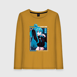 Лонгслив хлопковый женский Этот замечательный мир! KonoSuba, Aqua Аква, цвет: горчичный