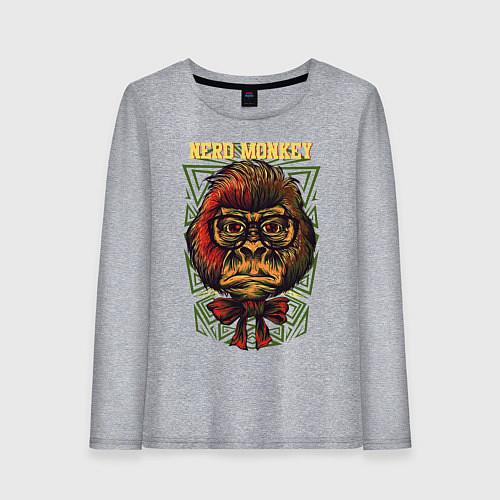 Женский лонгслив Обезьяна ботан / Меланж – фото 1