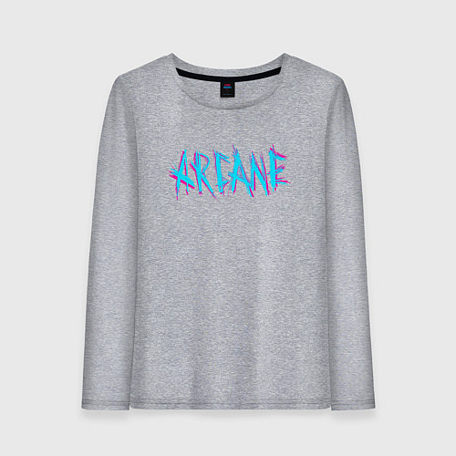 Женский лонгслив ARCANE LEAGUE OF LEGENDS NEON LOGO / Меланж – фото 1
