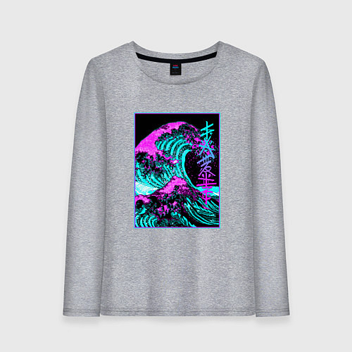Женский лонгслив НЕОНОВАЯ ВОЛНА, ЯПОНИЯ, ФУДЗИЯМА JAPAN NEON / Меланж – фото 1