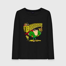 Лонгслив хлопковый женский Boogermаn, цвет: черный