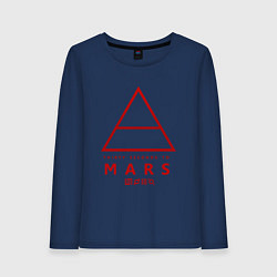 Лонгслив хлопковый женский 30 Seconds to Mars рок, цвет: тёмно-синий
