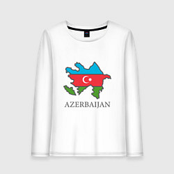Лонгслив хлопковый женский Map Azerbaijan, цвет: белый