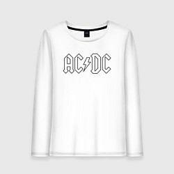 Лонгслив хлопковый женский ACDC Logo Молния, цвет: белый