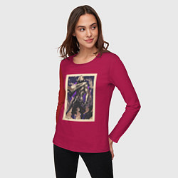 Лонгслив хлопковый женский Omen art, цвет: маджента — фото 2